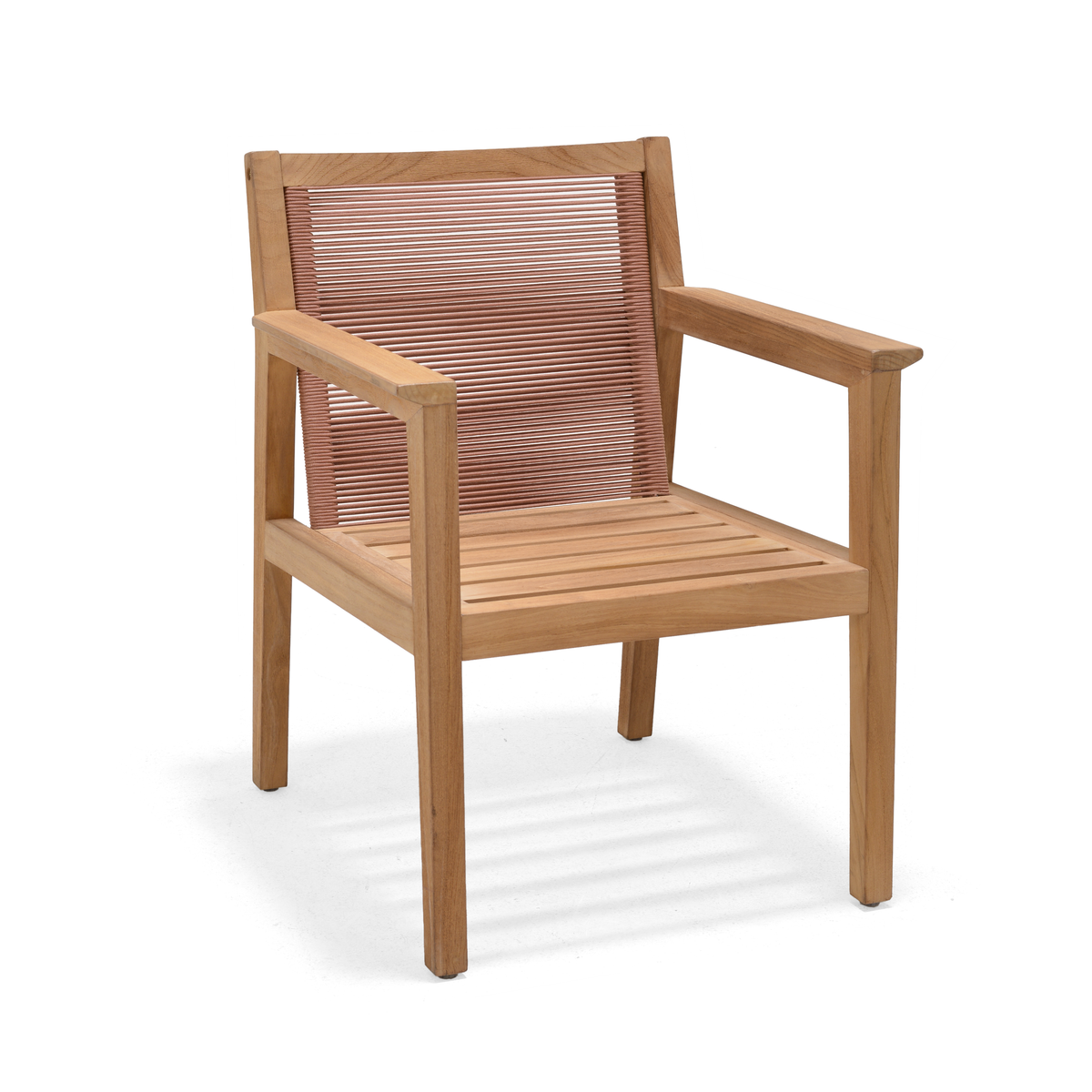 Agate Teak and Rope Armchair Terracotta club chair with teak frame and woven back on Tampa Home & Garden Store
