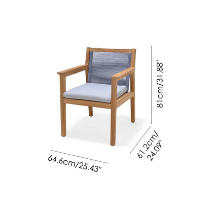 Agate Teak Rope Armchair Blue, LifestyleGarden US club chair with teak frame and blue rope back on Tampa Home & Garden Store