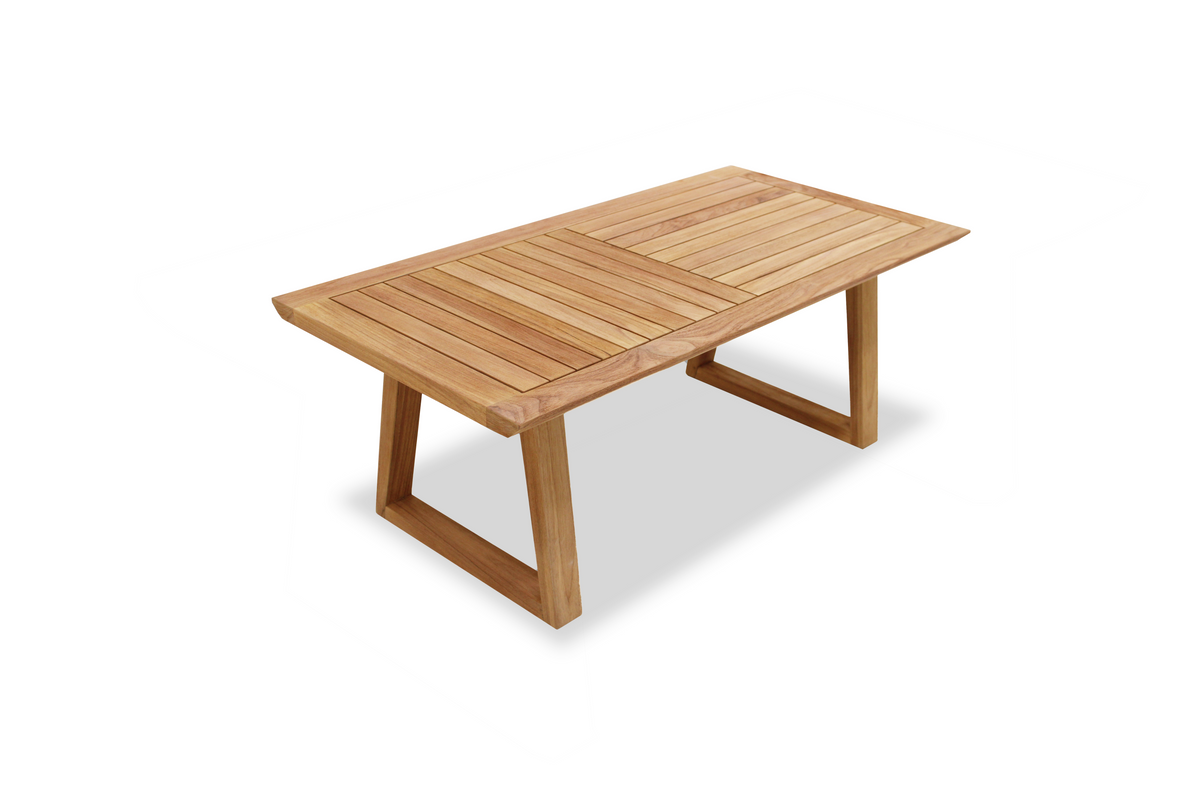 Agate rectangular teak outdoor coffee table with slatted top by LifestyleGarden US on Tampa Home & Garden Store
