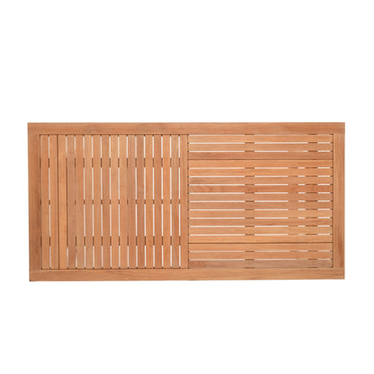 Agate rectangular teak outdoor dining table with slatted top LifestyleGarden US on Tampa Home & Garden Store