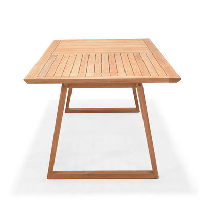 Agate rectangular teak outdoor dining table with slatted top by LifestyleGarden US on Tampa Home & Garden Store