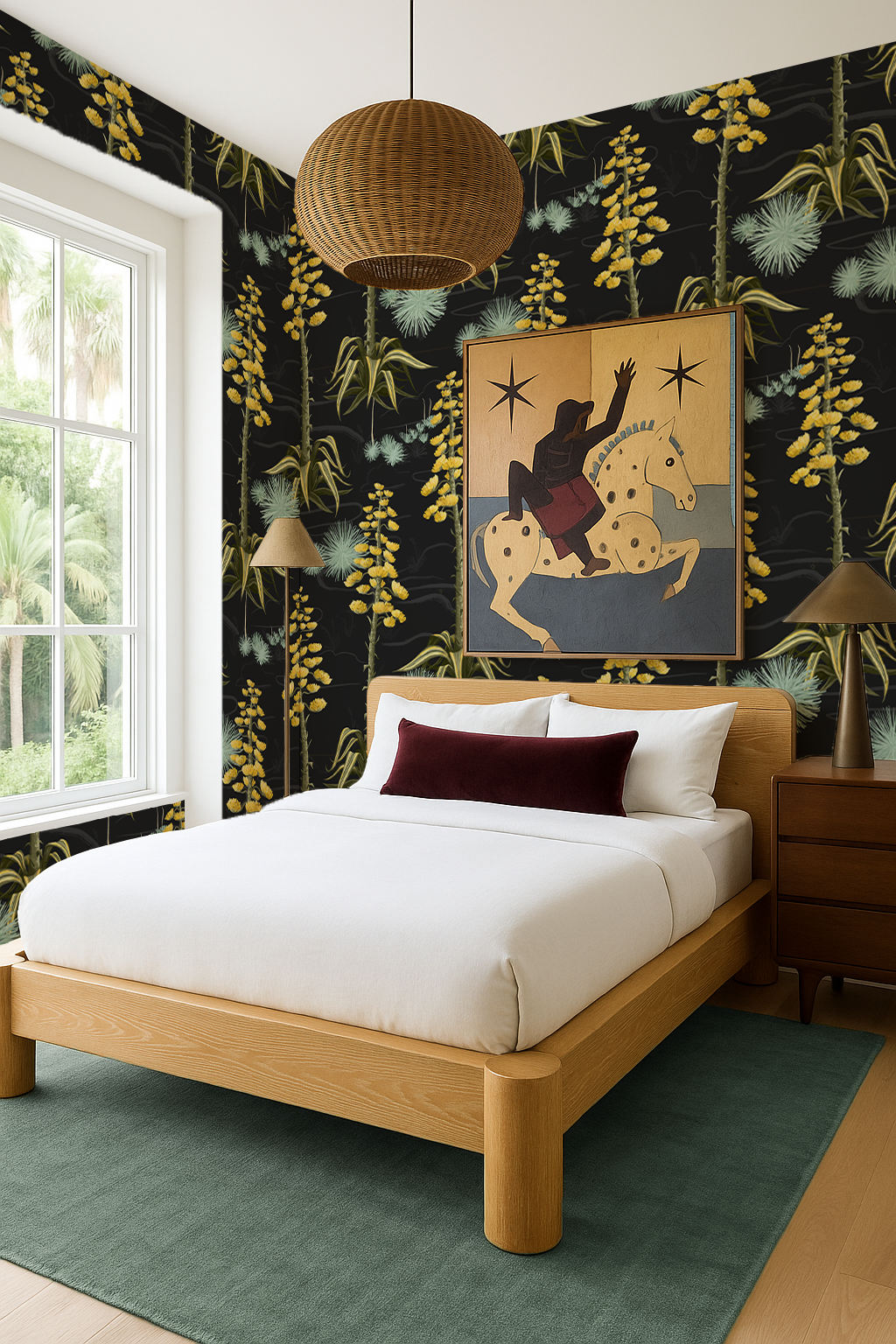 Agave Valley Wallpaper, black - Tampa Home & Garden Store