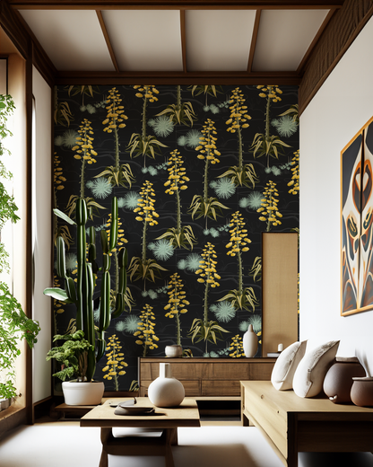 Agave Valley Wallpaper, black - Tampa Home & Garden Store
