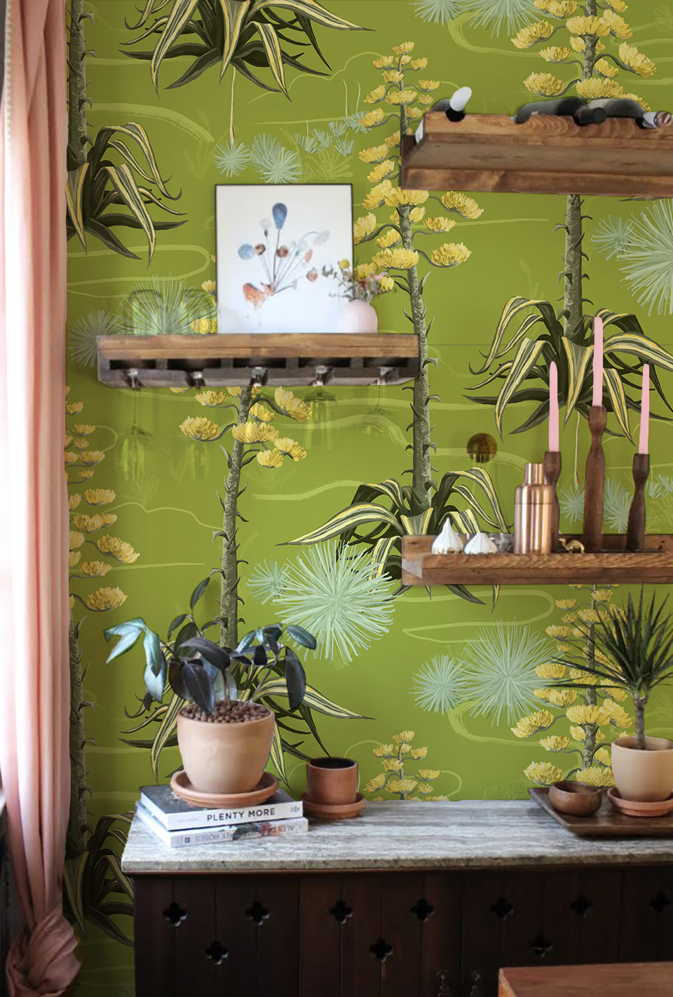 Agave Valley Wallpaper, green - Tampa Home & Garden Store