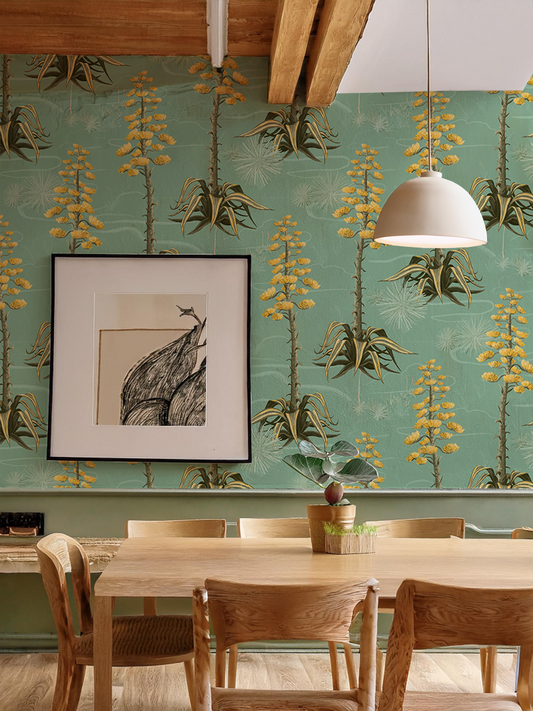 Agave Valley Wallpaper, mint - Tampa Home & Garden Store