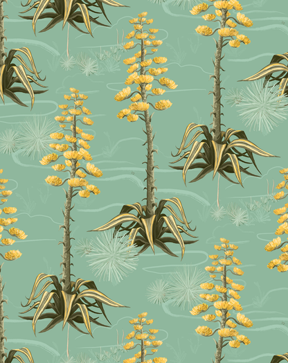 Agave Valley Wallpaper, mint - Tampa Home & Garden Store