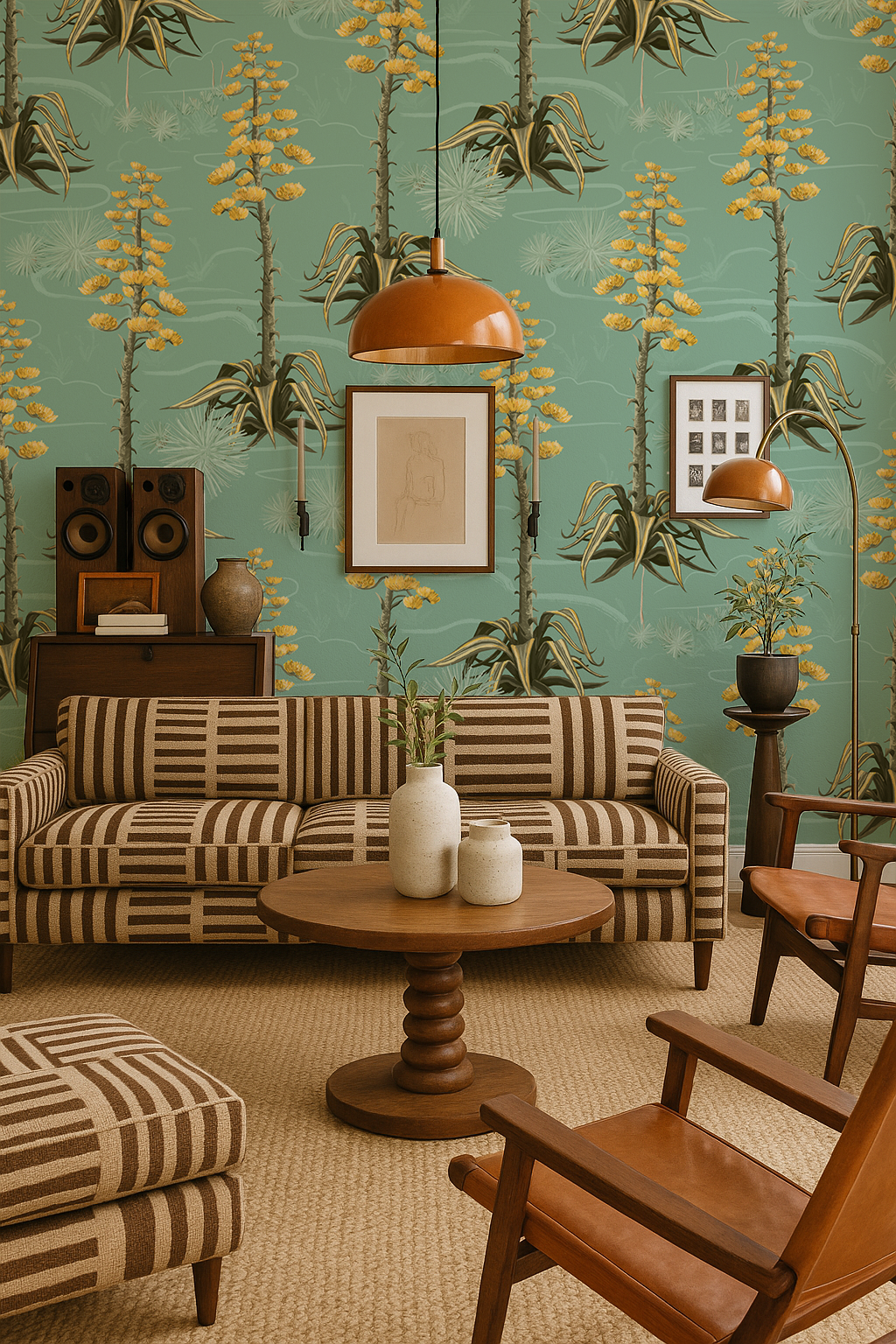 Agave Valley Wallpaper, mint - Tampa Home & Garden Store