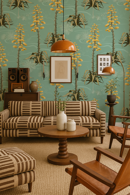 Agave Valley Wallpaper, mint - Tampa Home & Garden Store
