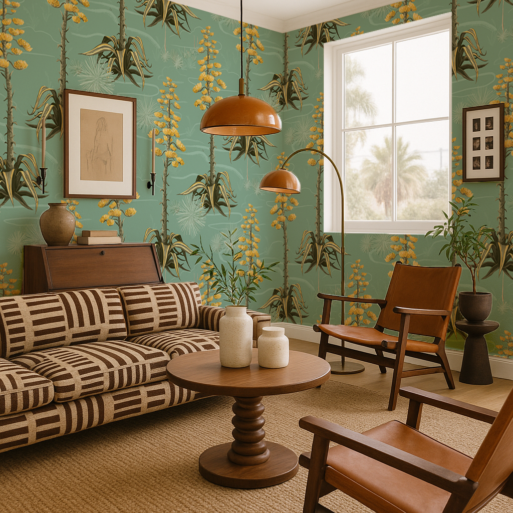 Agave Valley Wallpaper, mint - Tampa Home & Garden Store