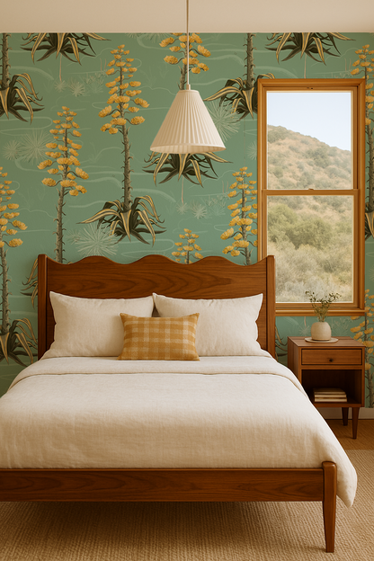 Agave Valley Wallpaper, mint - Tampa Home & Garden Store
