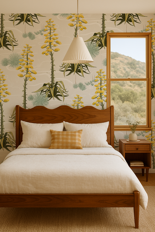 Agave Valley Wallpaper, off-white - Tampa Home & Garden Store