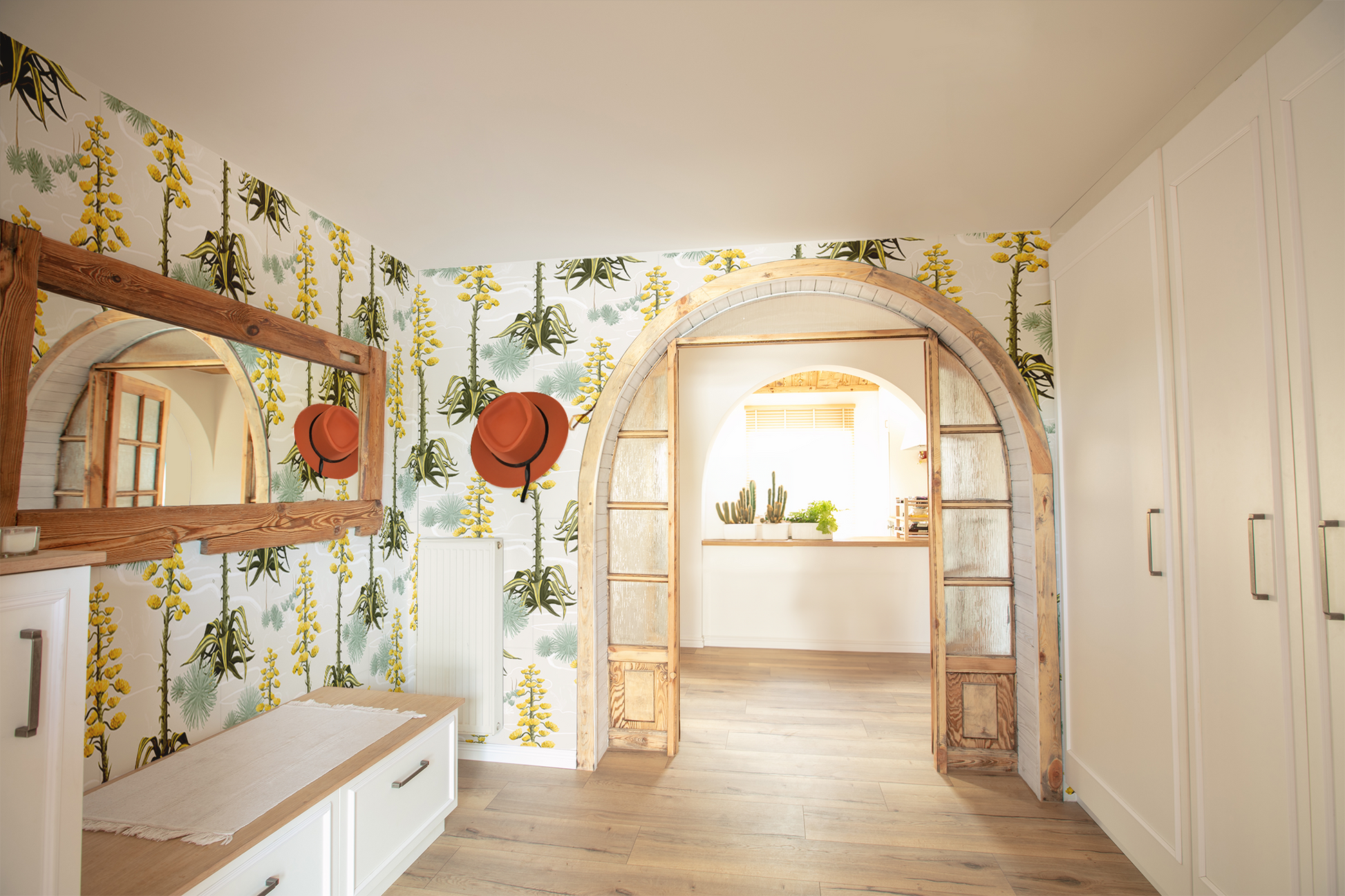 Agave Valley Wallpaper, off-white - Tampa Home & Garden Store