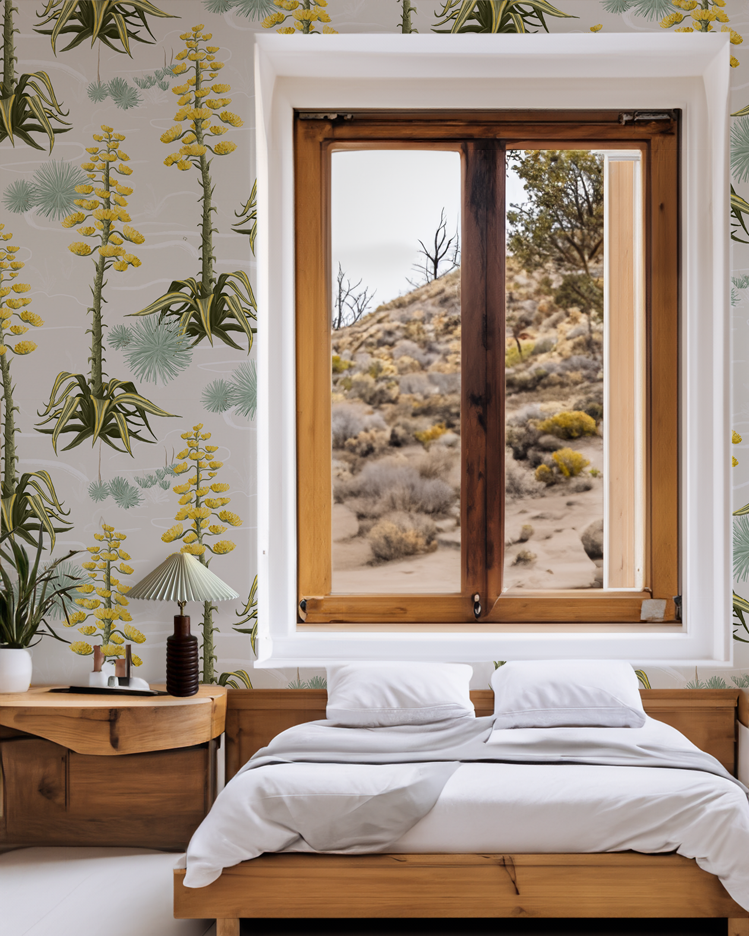 Agave Valley Wallpaper, off-white - Tampa Home & Garden Store