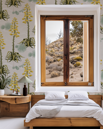 Agave Valley Wallpaper, off-white - Tampa Home & Garden Store