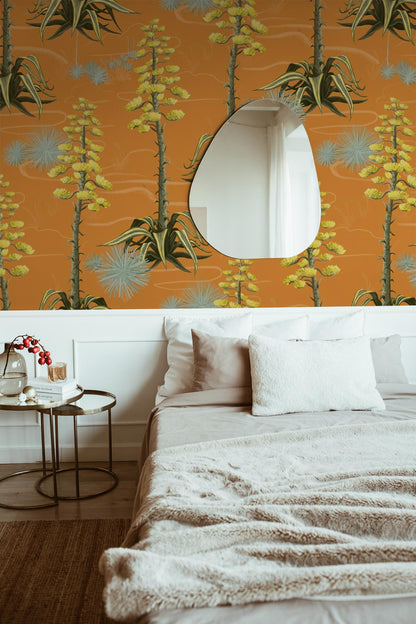 Agave Valley Wallpaper, orange - Tampa Home & Garden Store