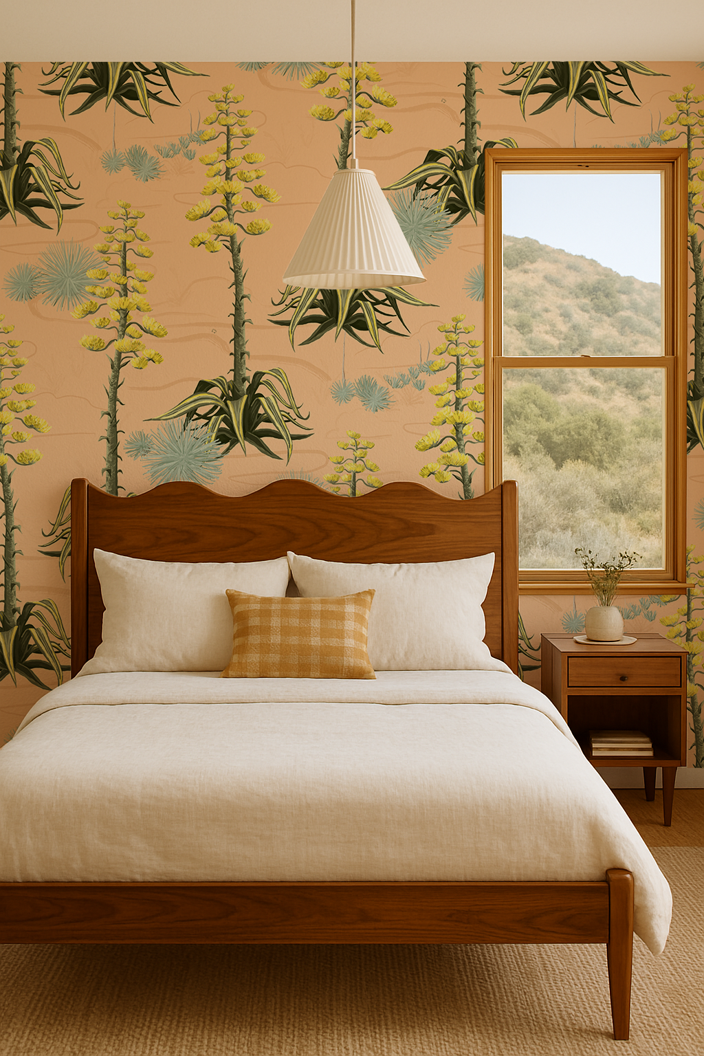 Agave Valley Wallpaper, peach - Tampa Home & Garden Store