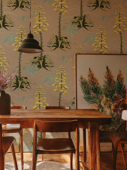 Agave Valley Wallpaper, tan - Tampa Home & Garden Store