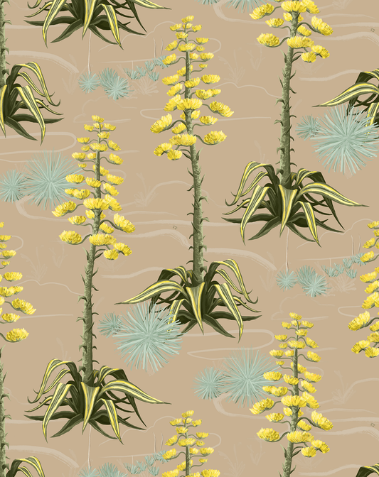 Agave Valley Wallpaper, tan - Tampa Home & Garden Store