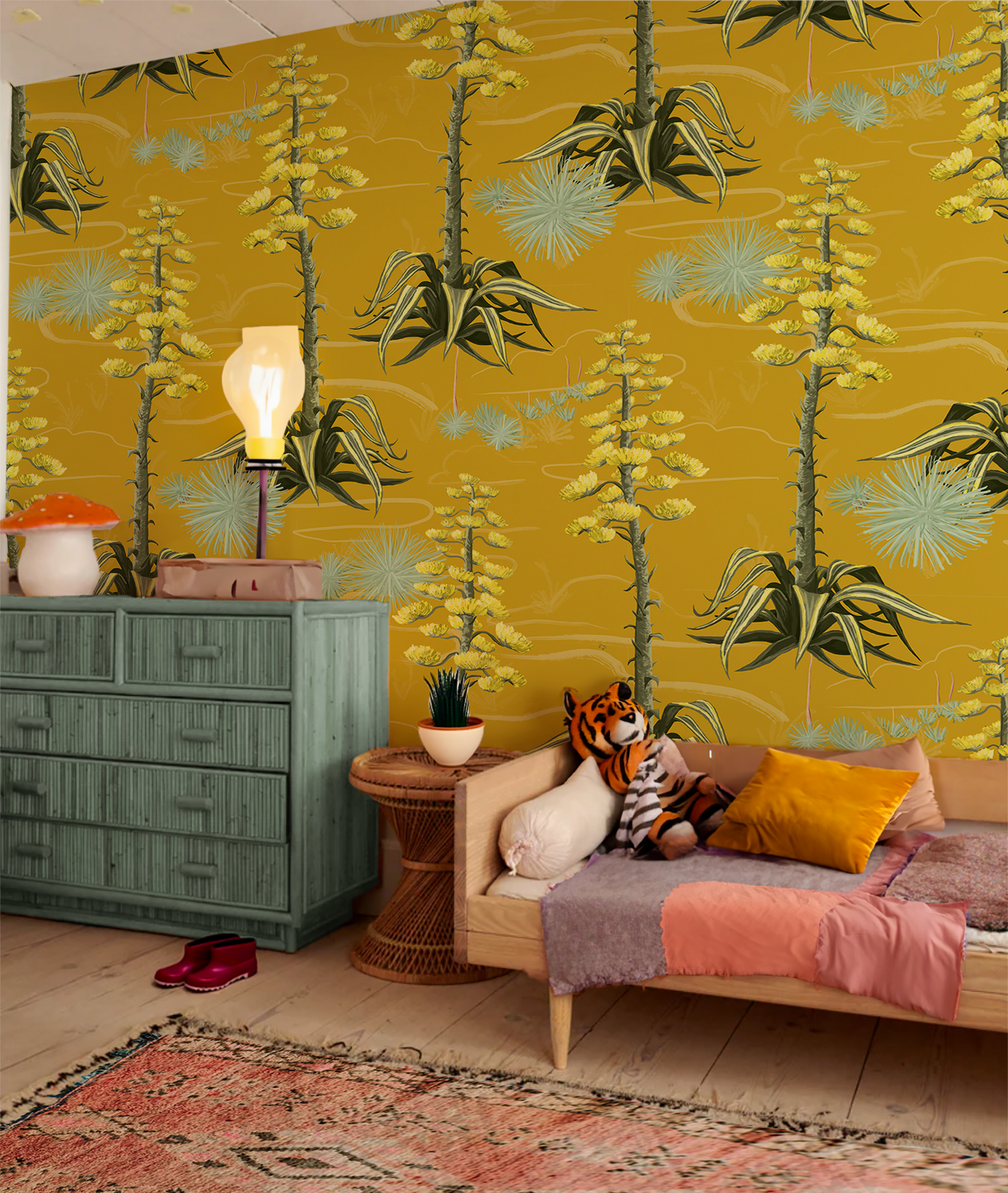 Agave Valley Wallpaper, yellow - Tampa Home & Garden Store
