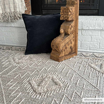 Agoo High-Low Pile Rustic Rug beige gray geometric pattern high-low pile by Boutique Rugs on Tampa Home & Garden Store