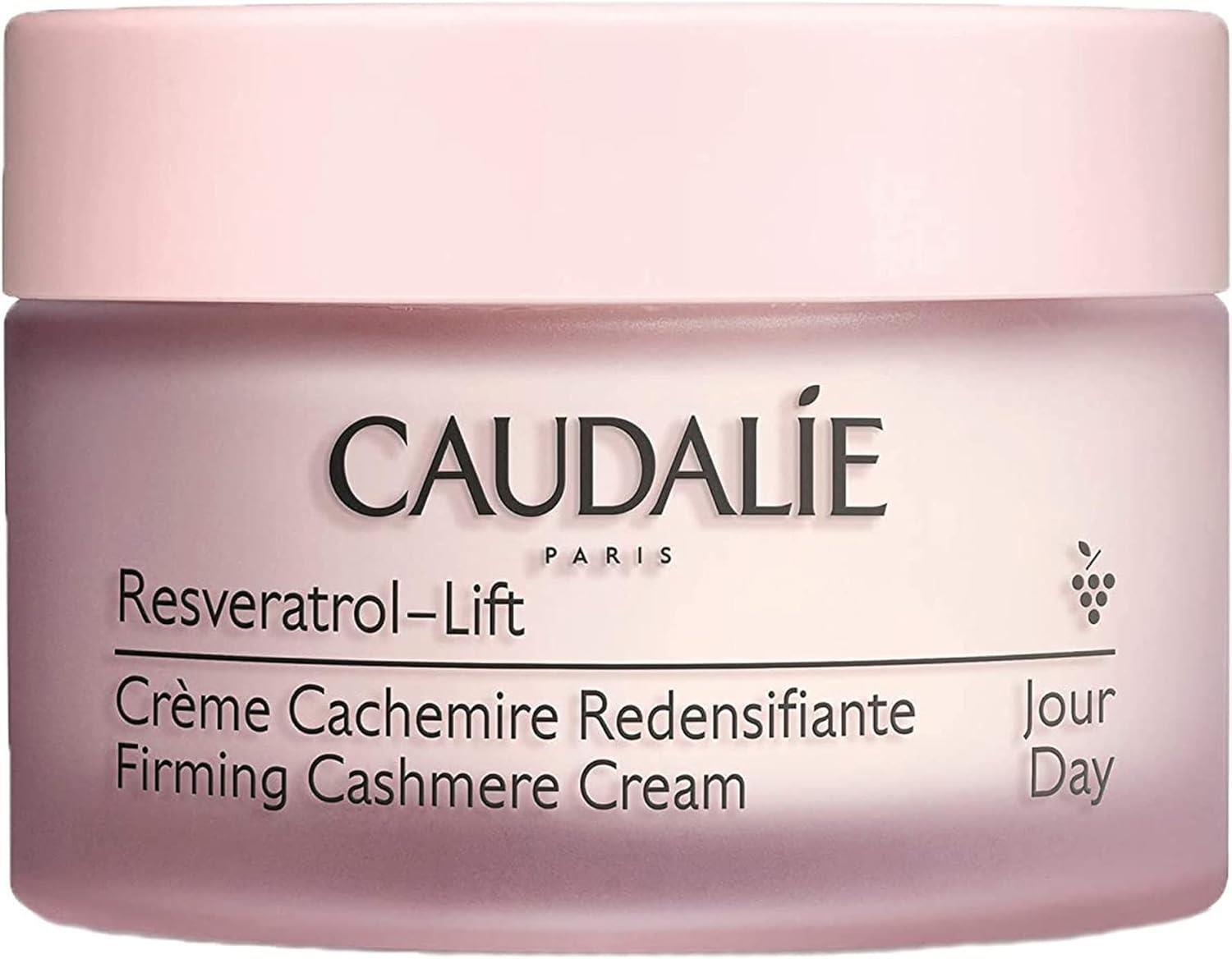 Caudalie Resveratrol-Lift Firming Cashmere Cream face moisturizer in pink jar on Tampa Home & Garden Store