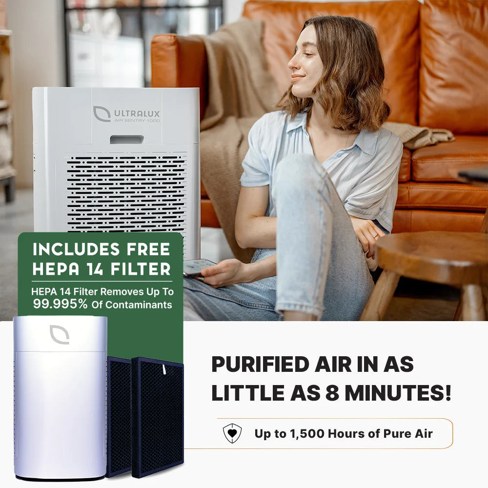 Air Sentry 1000 air purifier by Emerge Survival, white unit with front vent on Tampa Home & Garden Store