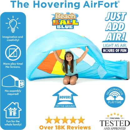 AirFort Beach Ball Blue inflatable kids play fort, blue beach ball design on Tampa Home & Garden Store
