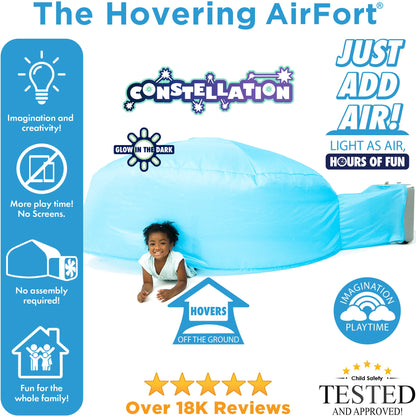 AirFort Constellation glow-in-the-dark inflatable kids play fort, blue, AirFort.com on Tampa Home & Garden Store