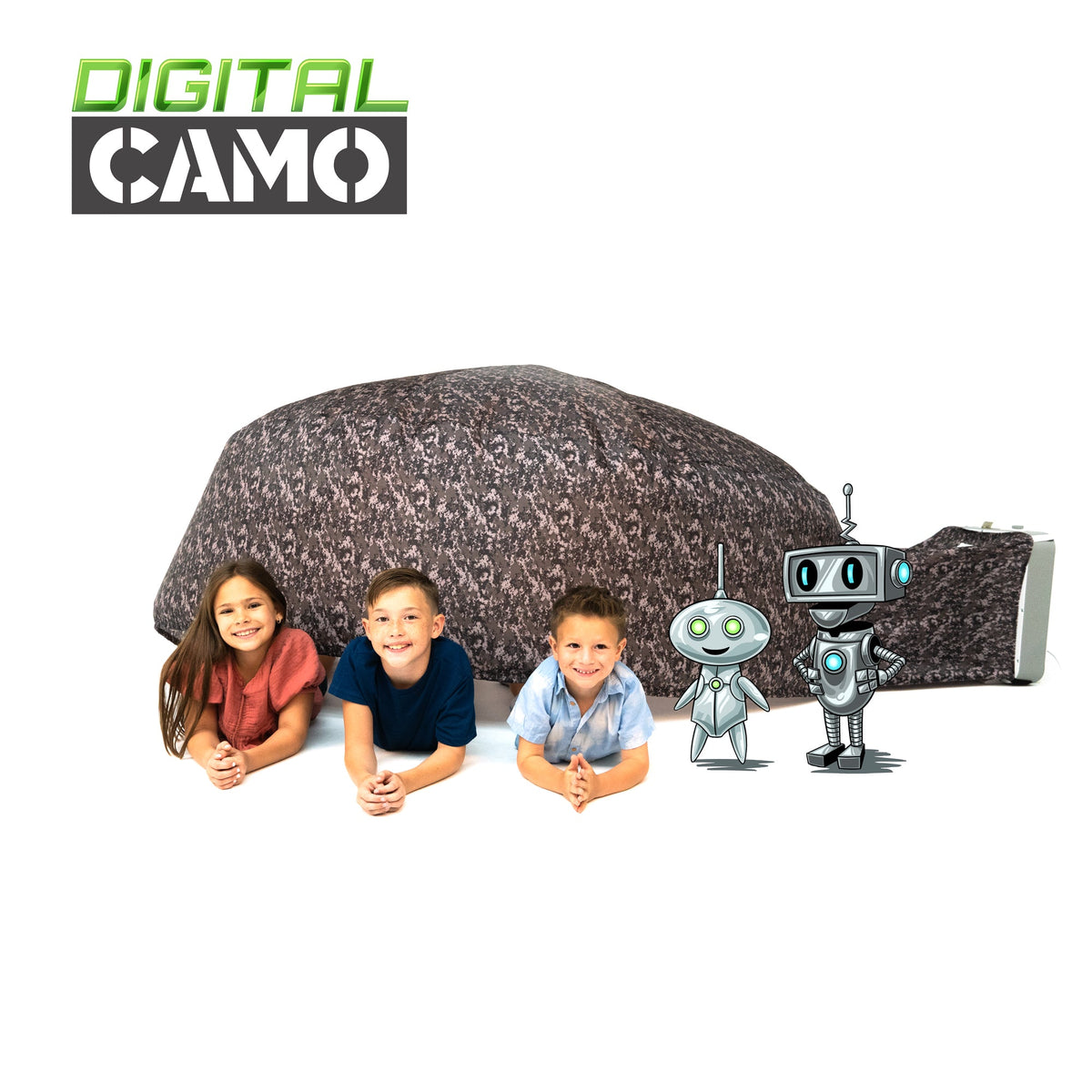 AirFort digital camo inflatable play tent for kids with camouflage dome and robot graphics on Tampa Home & Garden Store