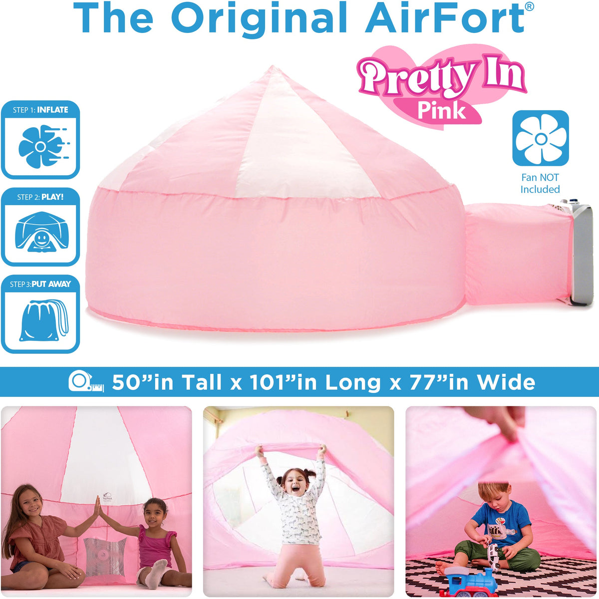 AirFort Pretty In Pink inflatable kids play fort pink playhouse by AirFort.com on Tampa Home & Garden Store