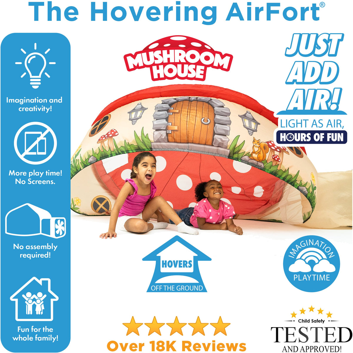 AirFort Mushroom House inflatable playhouse by AirFort.com, mushroom-themed kid-friendly tent on Tampa Home & Garden Store