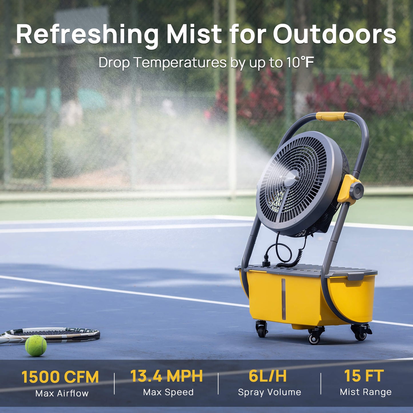 AirSupply MS12 Portable Mist Fan, 11L Tank & Up to 50H Runtime - Tampa Home & Garden Store