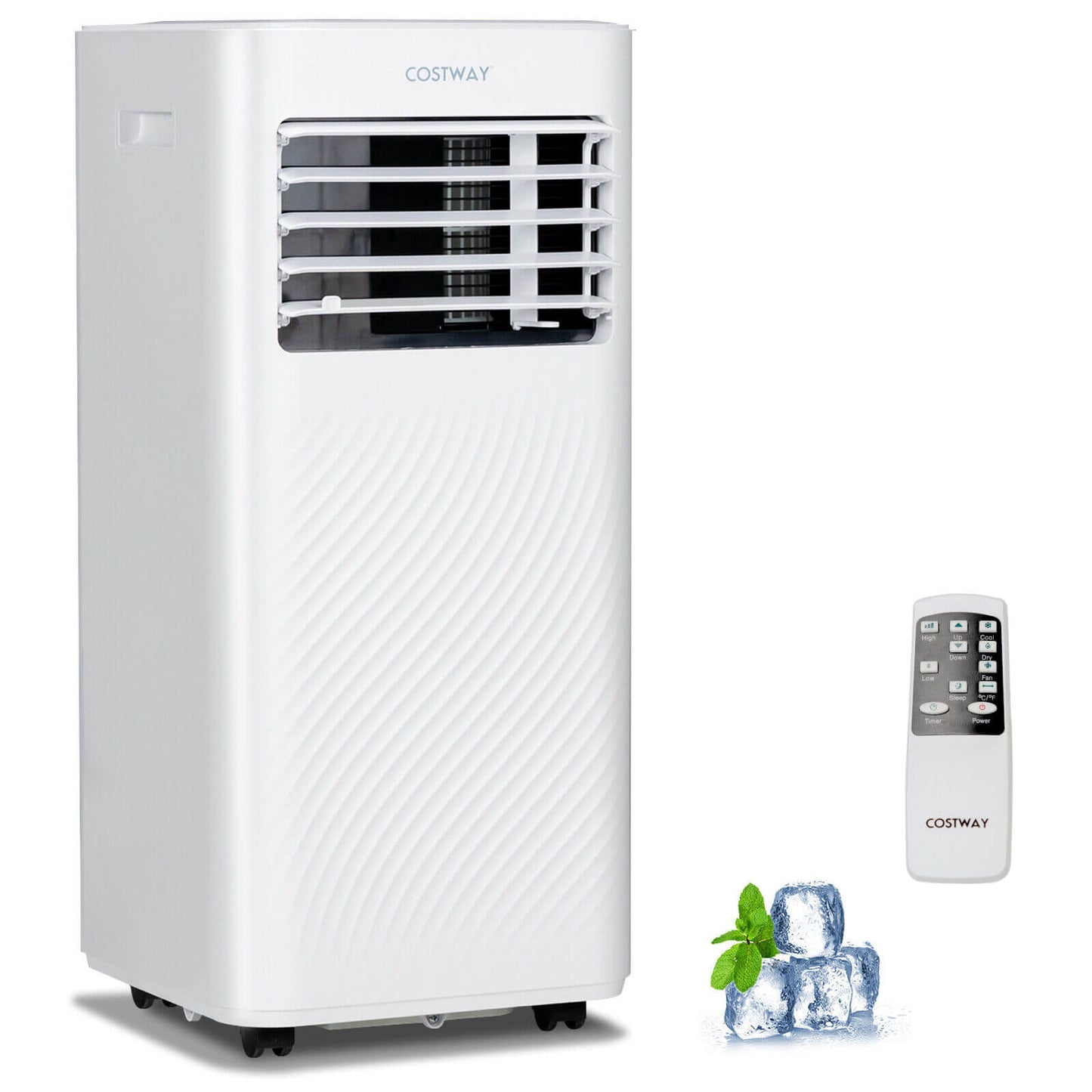 Aire acondicionado portátil 4 en 1 de 10000 BTU con humidificador y modo de suspensión - Negro