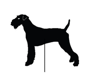 Airedale Terrier garden stake silhouette in black Rustica Ornamentals lawn ornament on Tampa Home & Garden Store