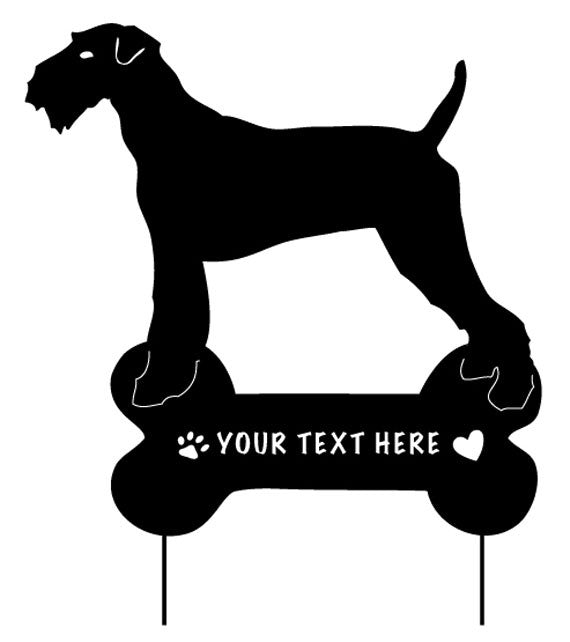 Airedale Terrier garden stake by Rustica Ornamentals, black metal lawn ornament on Tampa Home & Garden Store