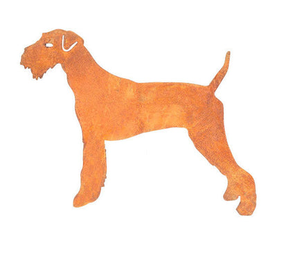 Airedale Terrier garden stake silhouette rust metal by Rustica Ornamentals on Tampa Home & Garden Store