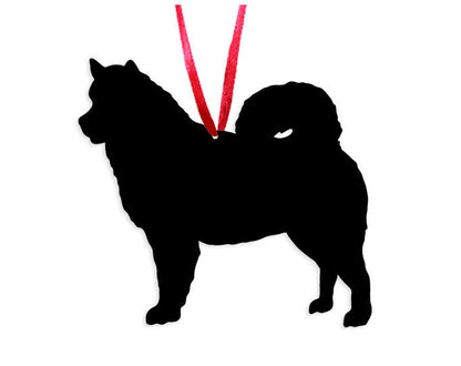 Alaskan Malamute plant stake black silhouette with pink ribbon Rustica Ornamentals on Tampa Home & Garden Store