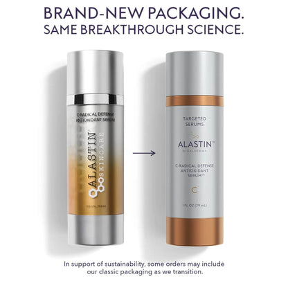Alastin C-Radical Defense Antioxidant Serum duo with silver cap and copper band on Tampa Home & Garden Store