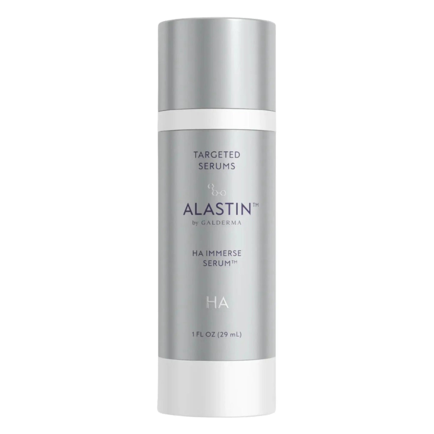 Alastin HA Immerse Serum 1 oz bottle in metallic silver with white band on Tampa Home & Garden Store