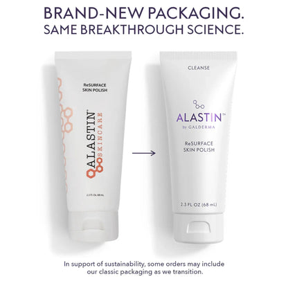 Two Alastin ReSURFACE Skin Polish and Cleanse tubes, white packaging, 2.3 oz each on Tampa Home & Garden Store
