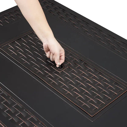 Albany 44" Rectangular Woven Aluminum Convertible Gas Fire Pit Table - Tampa Home & Garden Store