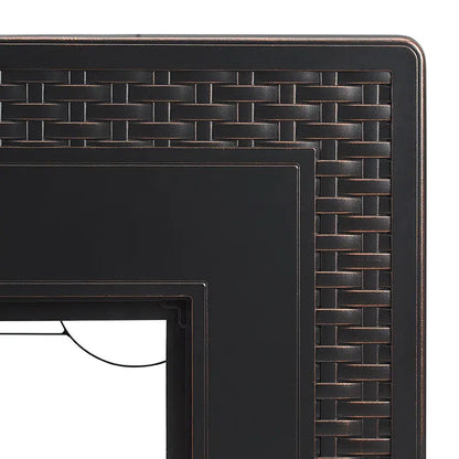 Albany 44" Rectangular Woven Aluminum Convertible Gas Fire Pit Table - Tampa Home & Garden Store