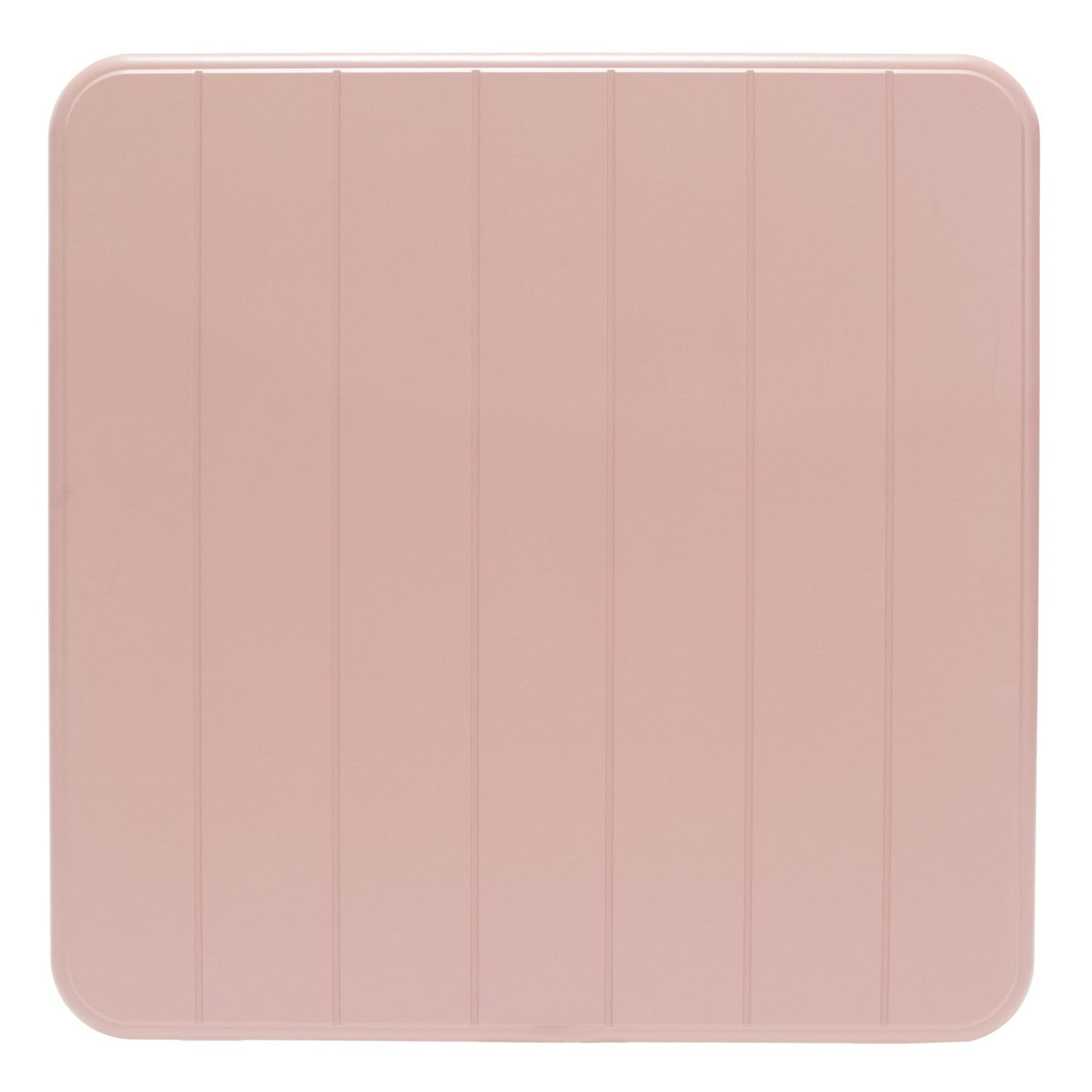 Nassau Square Table Peony Pink Social Plastic outdoor table with vertical panel grooves on Tampa Home & Garden Store