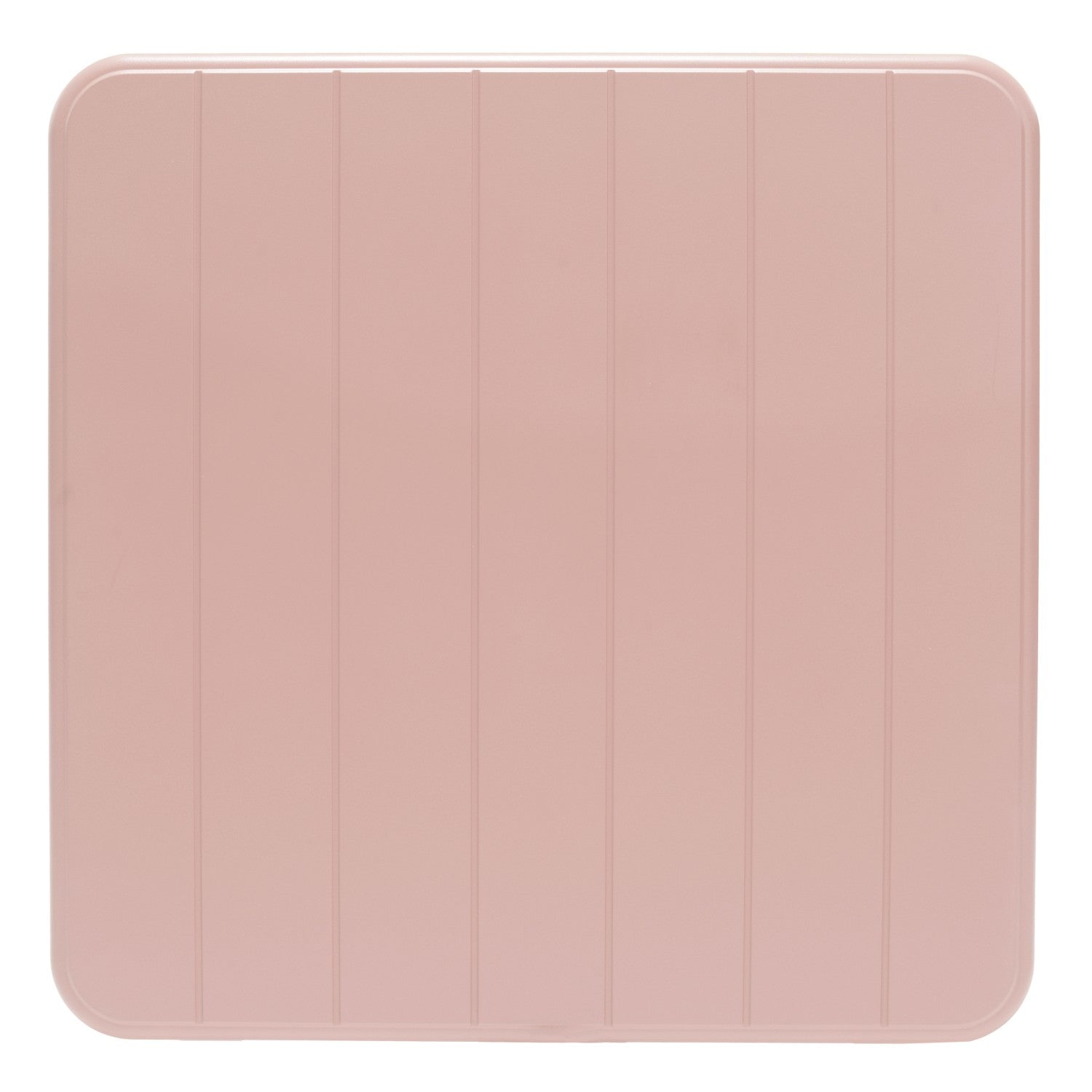 Nassau Square Table Peony Pink Social Plastic outdoor table with vertical panel grooves on Tampa Home & Garden Store