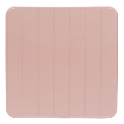 Nassau Square Table Peony Pink Social Plastic outdoor table with vertical panel grooves on Tampa Home & Garden Store