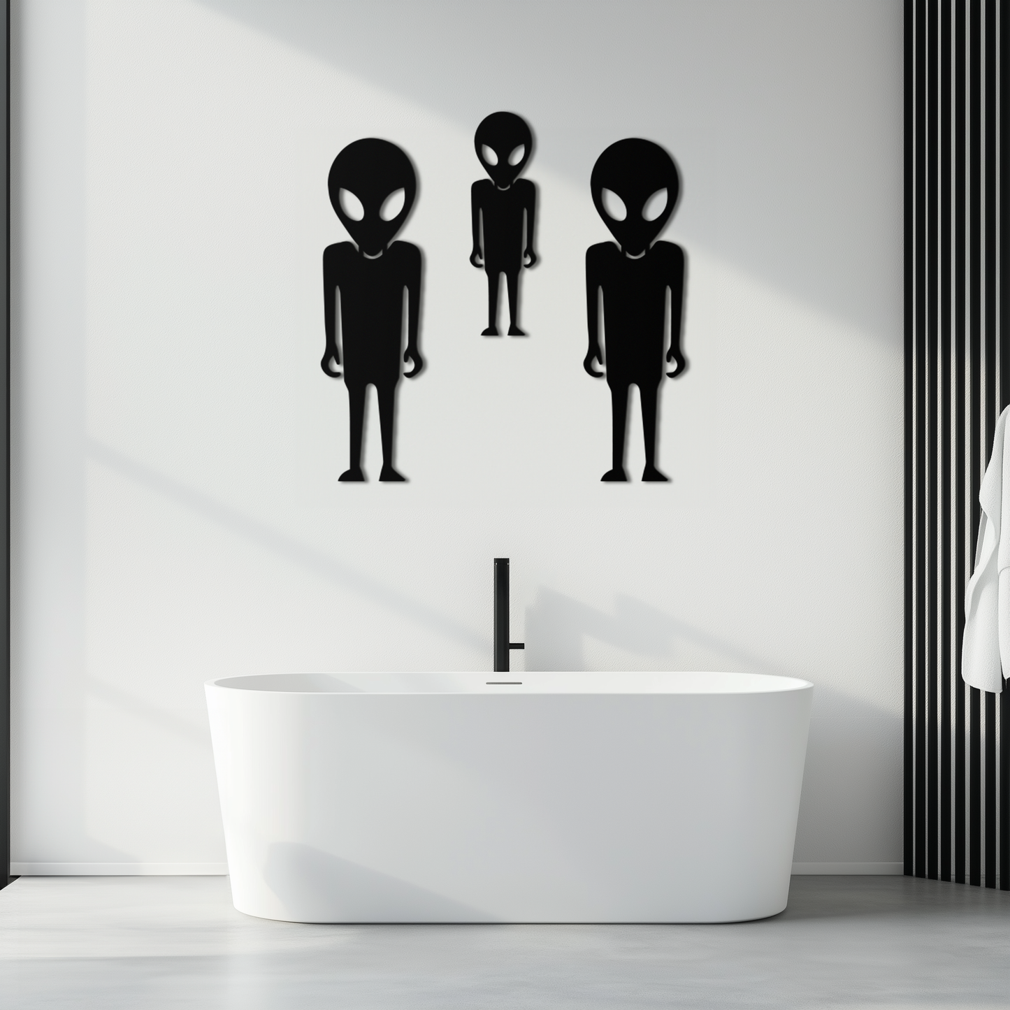 Alien Trio Metal Wall Art - Futuristic Sci-Fi Themed Wall Decor - KAF097 - Tampa Home & Garden Store