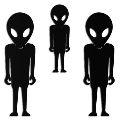 Alien Trio Metal Wall Art - Futuristic Sci-Fi Themed Wall Decor - KAF097 - Tampa Home & Garden Store