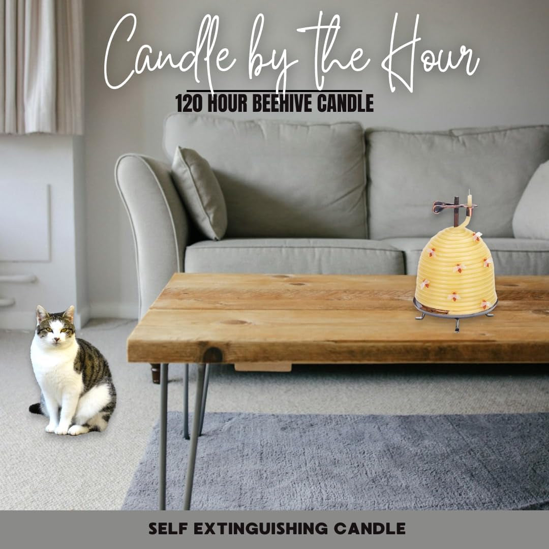 All-Natural Beeswax Candle — Up to 120 Hours of Brilliant, Clean Light - Tampa Home & Garden Store