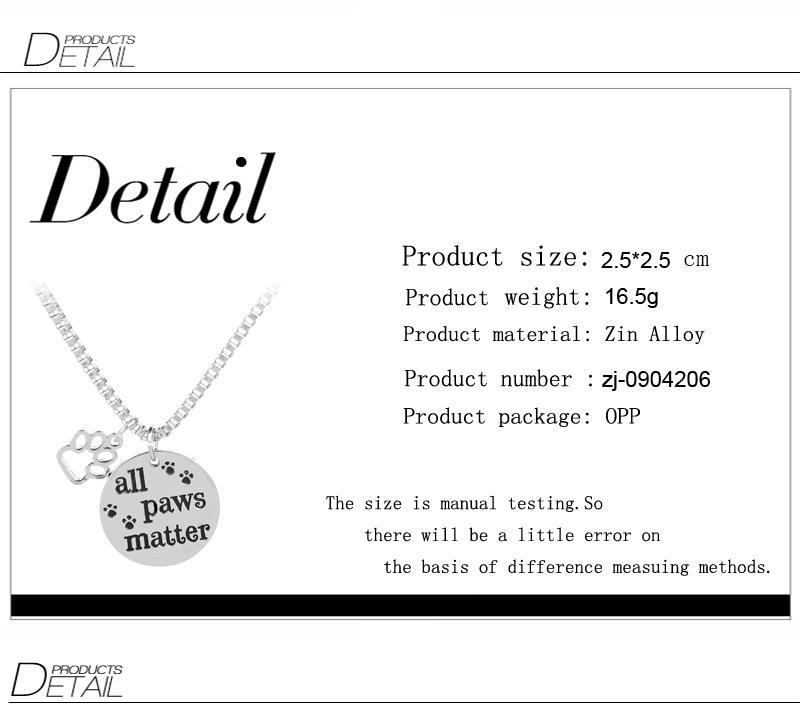 All Paws Matter Pendant Necklace - Tampa Home & Garden Store