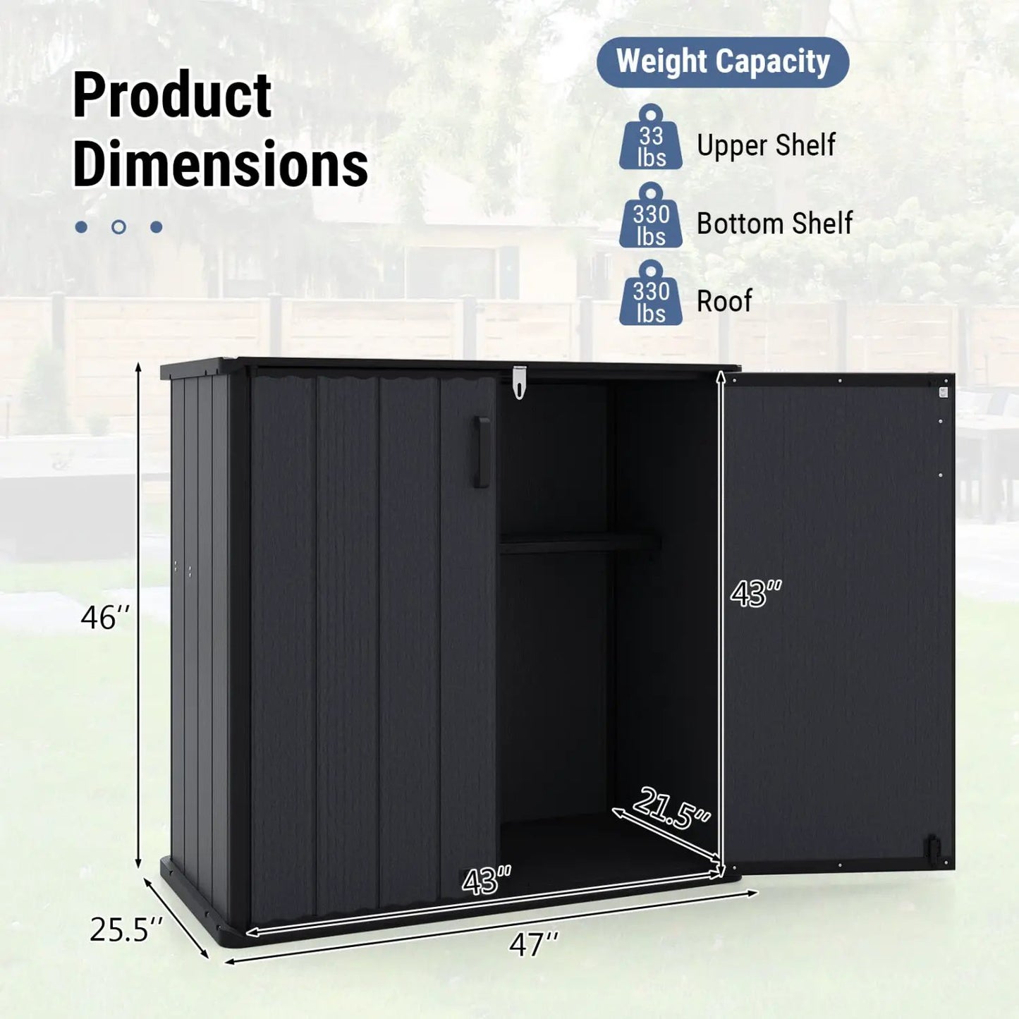 All-Weather Storage Box with Floor and Shelf